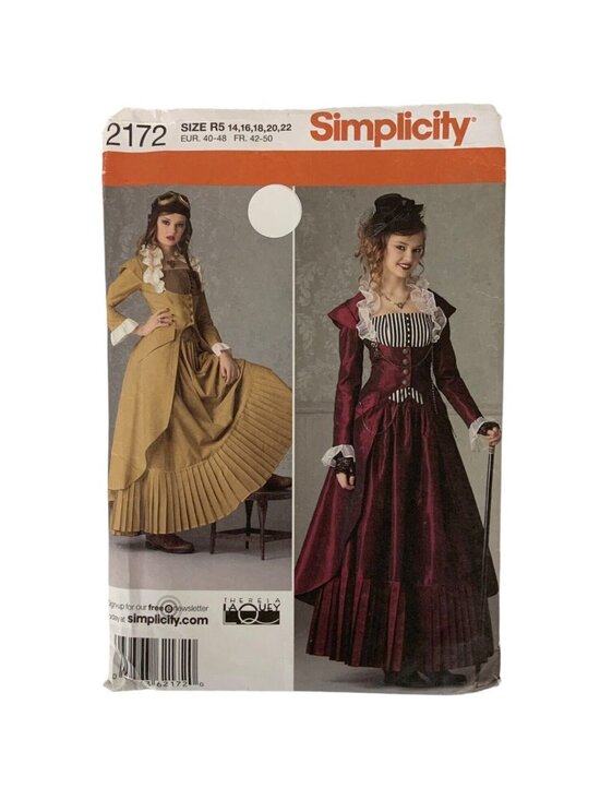 Simplicity Other - Simplicity 2172 Cosplay Steampunk Costume Coat Skirt Pattern Sz 14-22 CUT